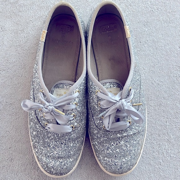 Kate Spade Silver Glitter Sneakers - Picture 3 of 9